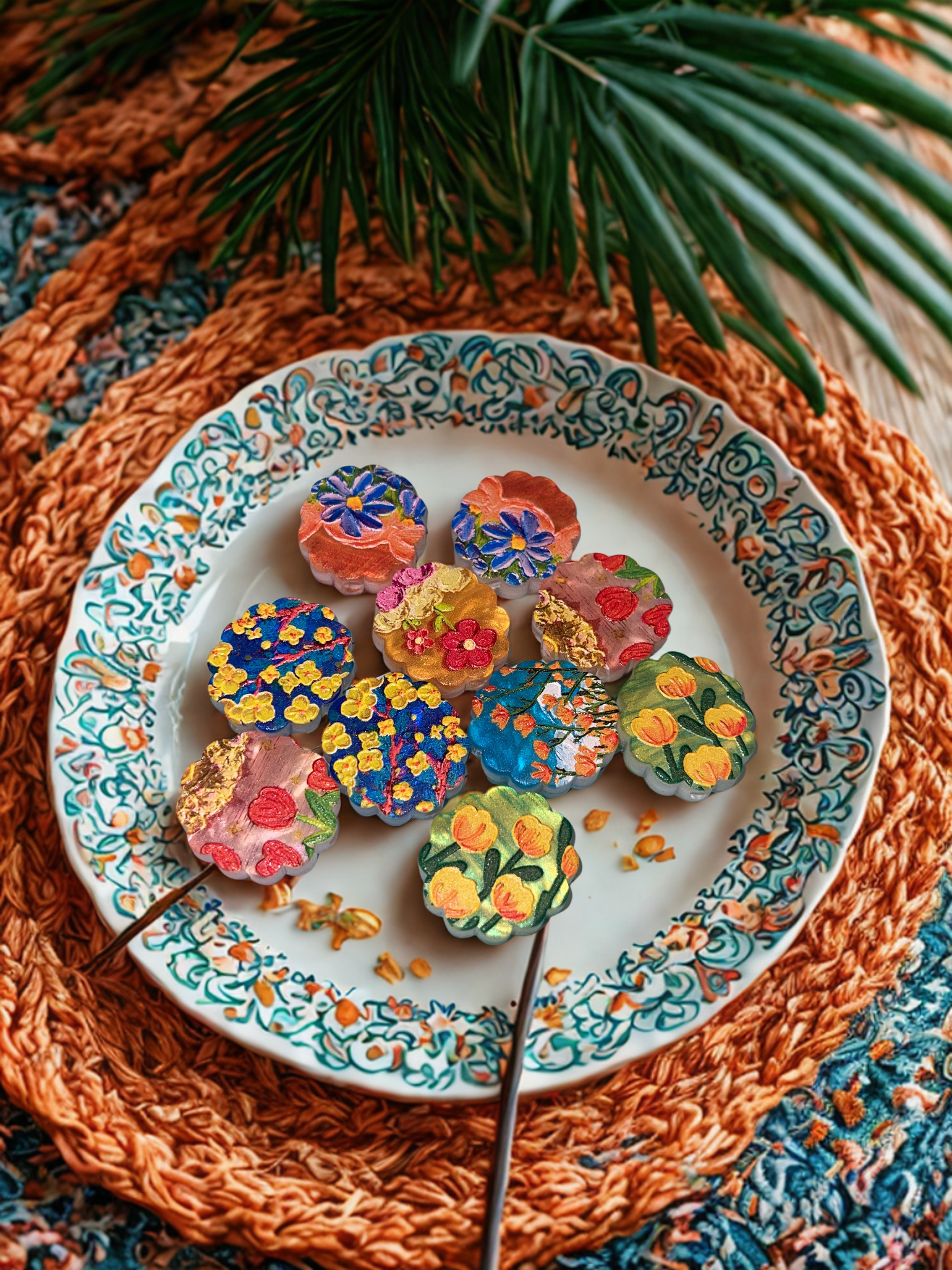Bohemian Flower Beads Acrylic/DIY