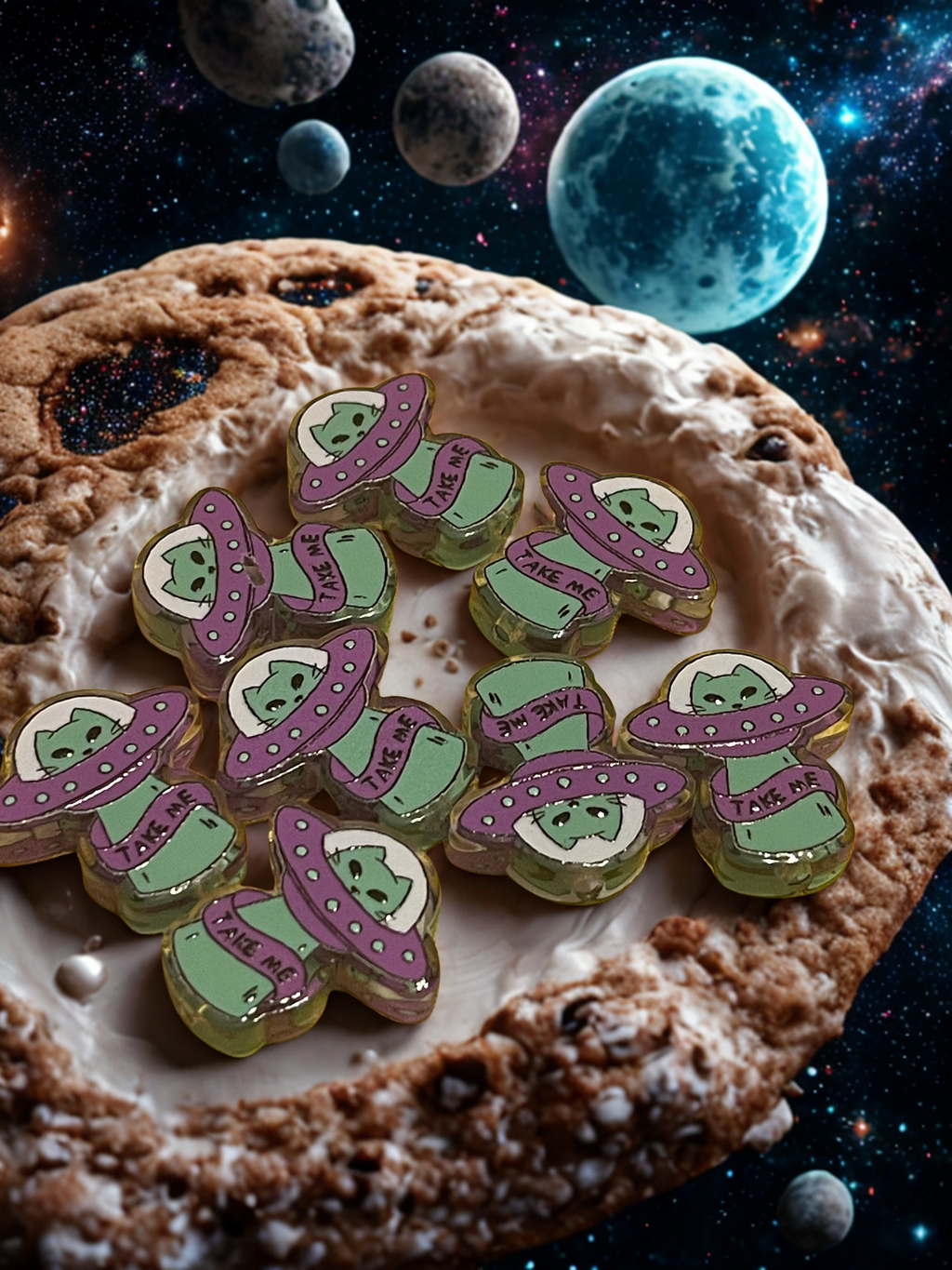 Alien & UFO Acrylic Beads – Flat Spacer Beads for DIY Jewelry