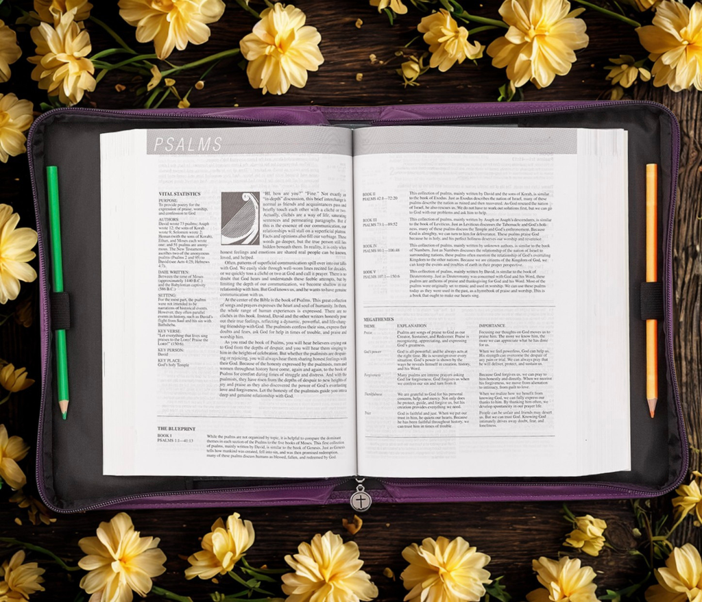 Bible Cover Blessed Purple