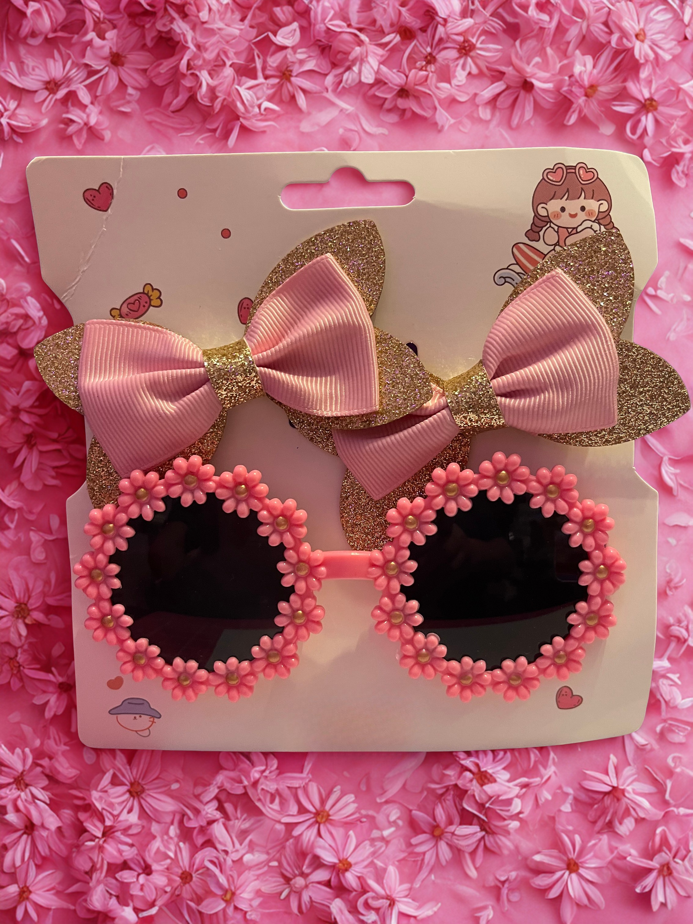 Girls Sunglasses & Bow Gift Set – Boutique Summer Accessory Set