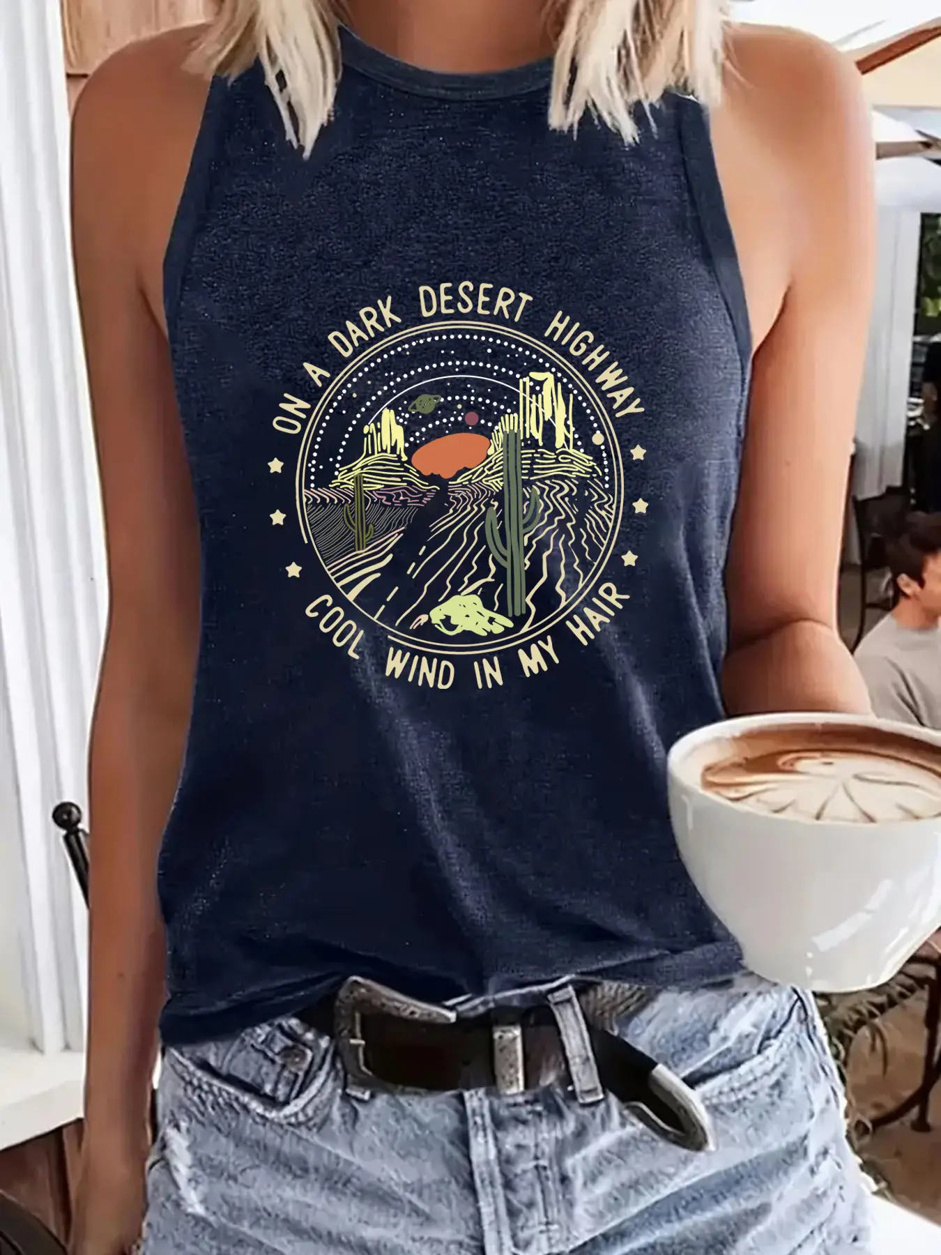 Cottagecore Desert Graphic Crewneck Tank Top