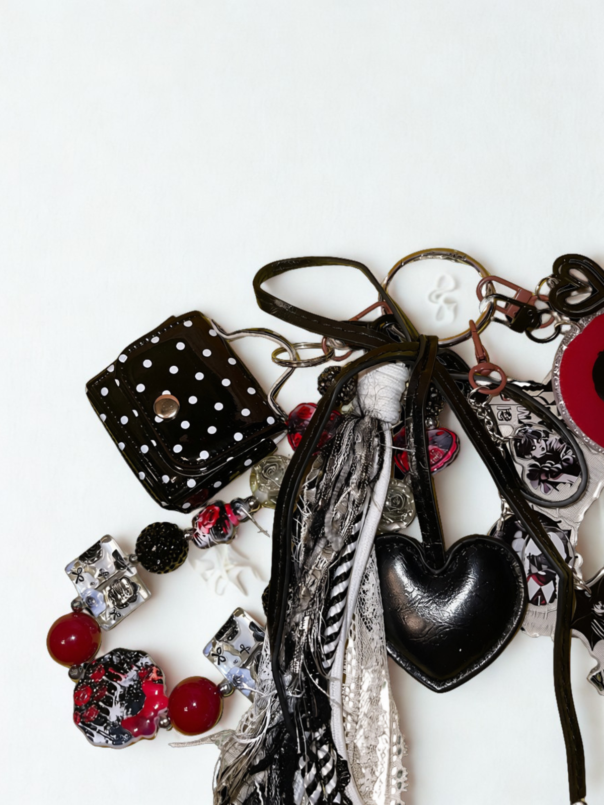 Goth Girl Acrylic Bag Charm & Multi-Layered Purse Keychain