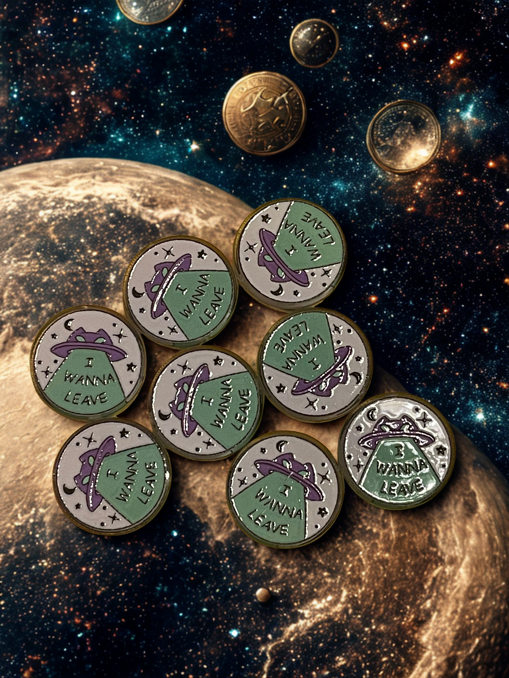 Alien & UFO Acrylic Beads – Flat Spacer Beads for DIY Jewelry