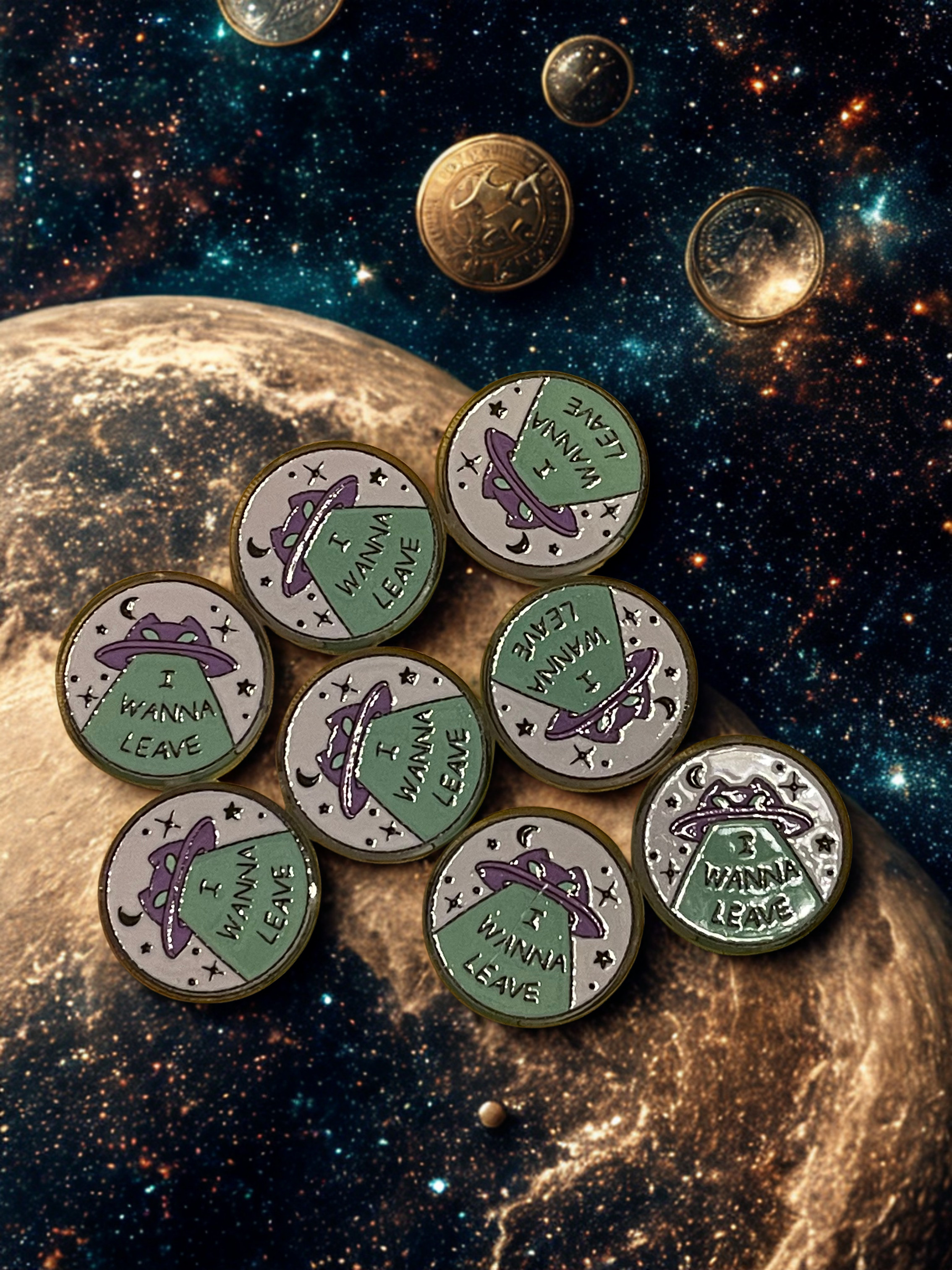 Alien & UFO Acrylic Beads – Flat Spacer Beads for DIY Jewelry