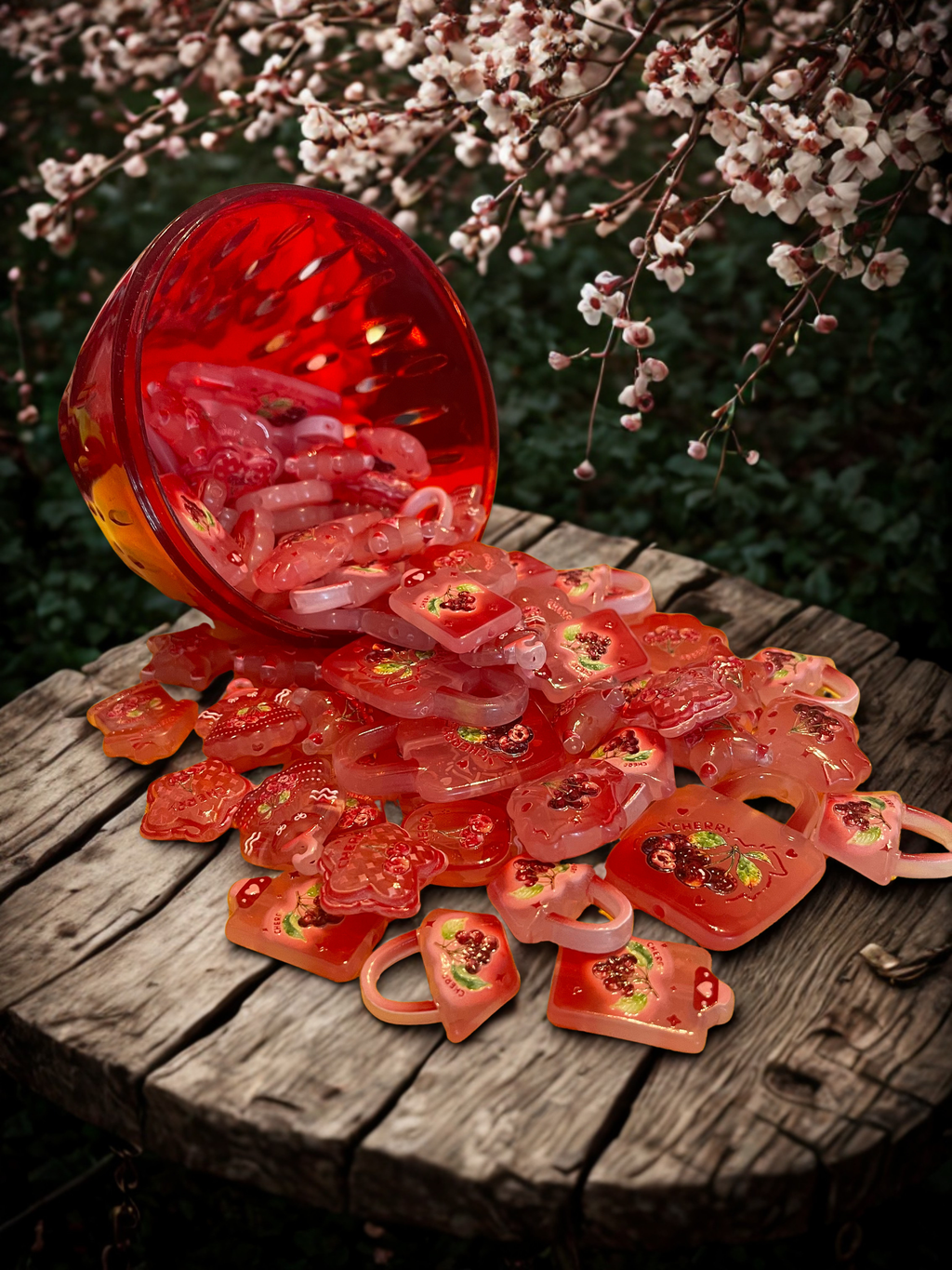 Cherry Acrylic Beads – Red Fruit Beads for DIY Jewelry, Bracelets & Kawaii Crafts