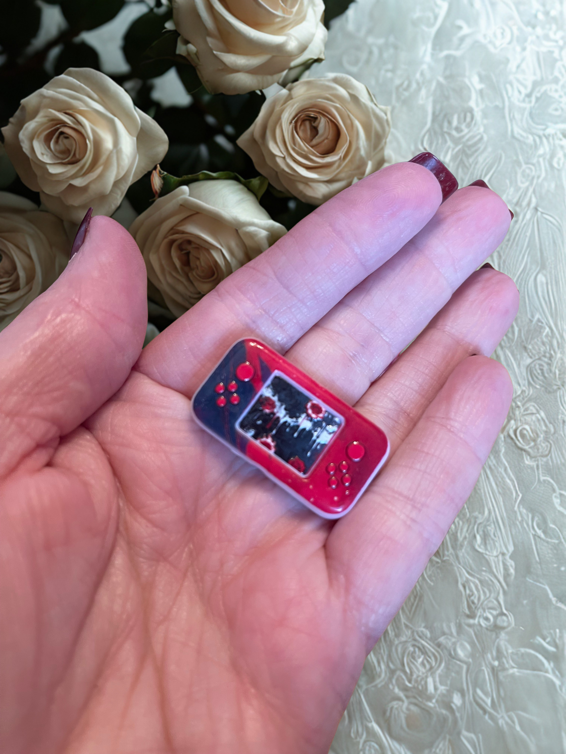 Black & Red Rose Beads | Gothic Floral Acrylic Fashion Beads