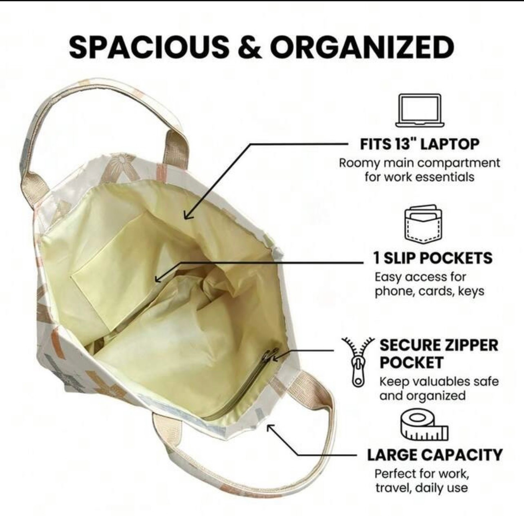Retro Old Cross Tote Bag – Large Transparent PVC Waterproof