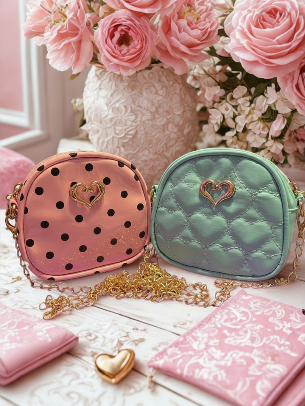 Embroidered Fashion Princess Crossbody Bag – PV Leather Mini Bag for Girls