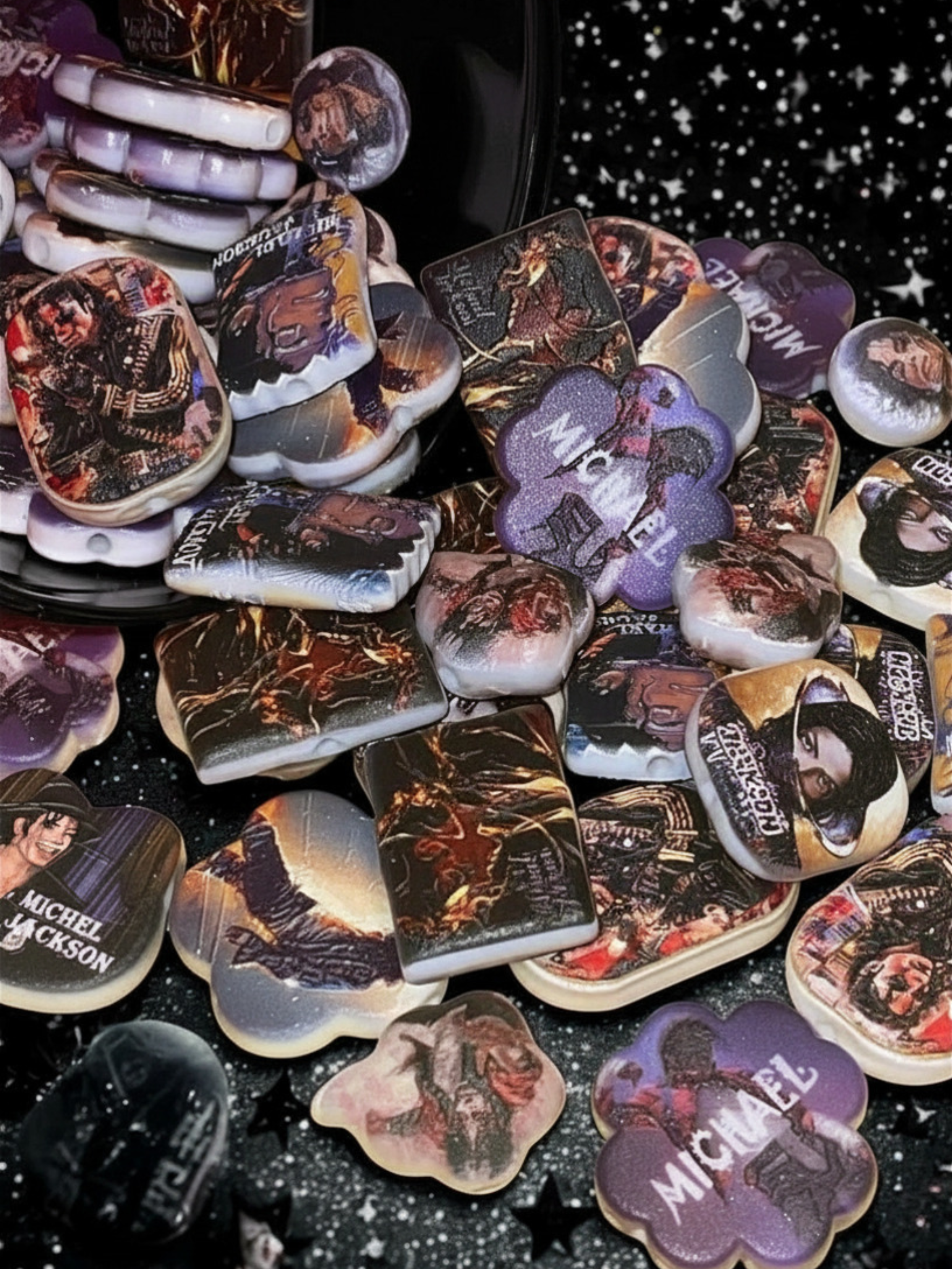 King of Pop Acrylic Beads – Character Beads for DIY Jewelry & Kandi