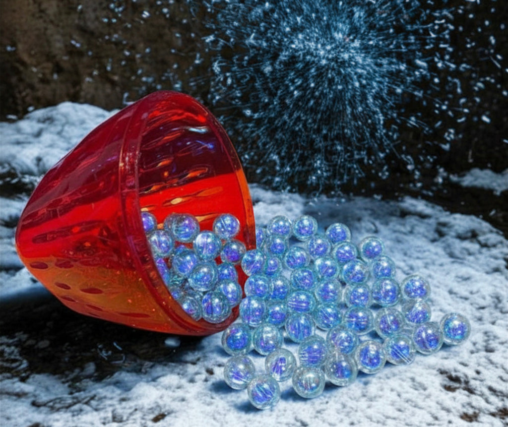 Clear Blue Transparent Beads | Lucite Style Acrylic Round Beads