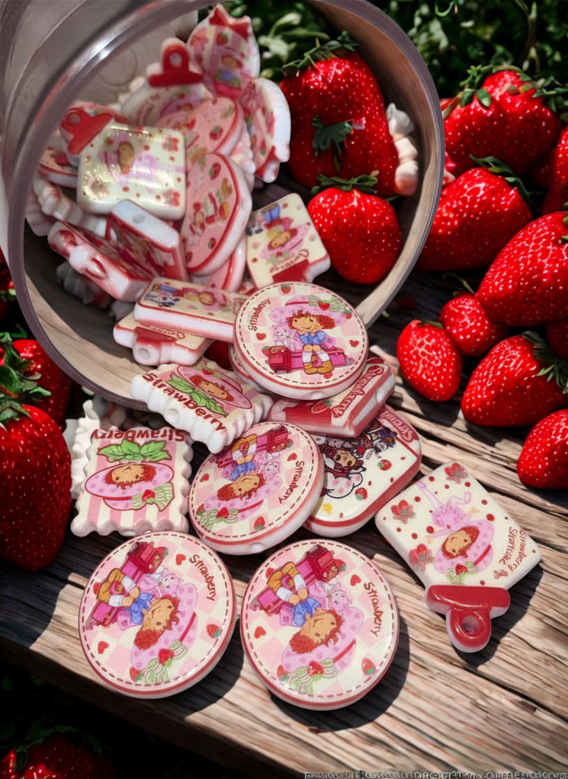 Strawberry Girl Acrylic Beads