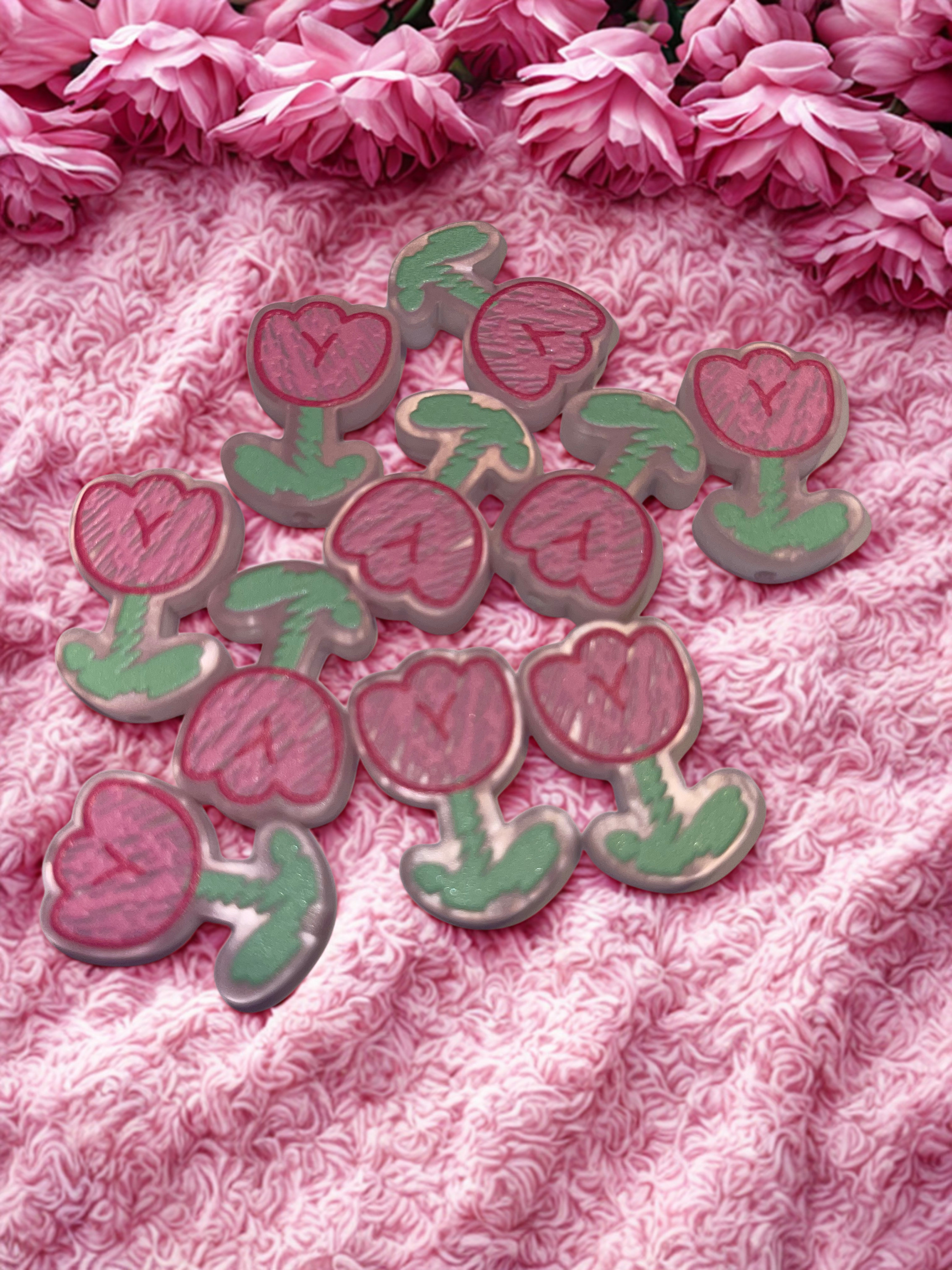 Pink Tulip Beads Acrylic/DIY