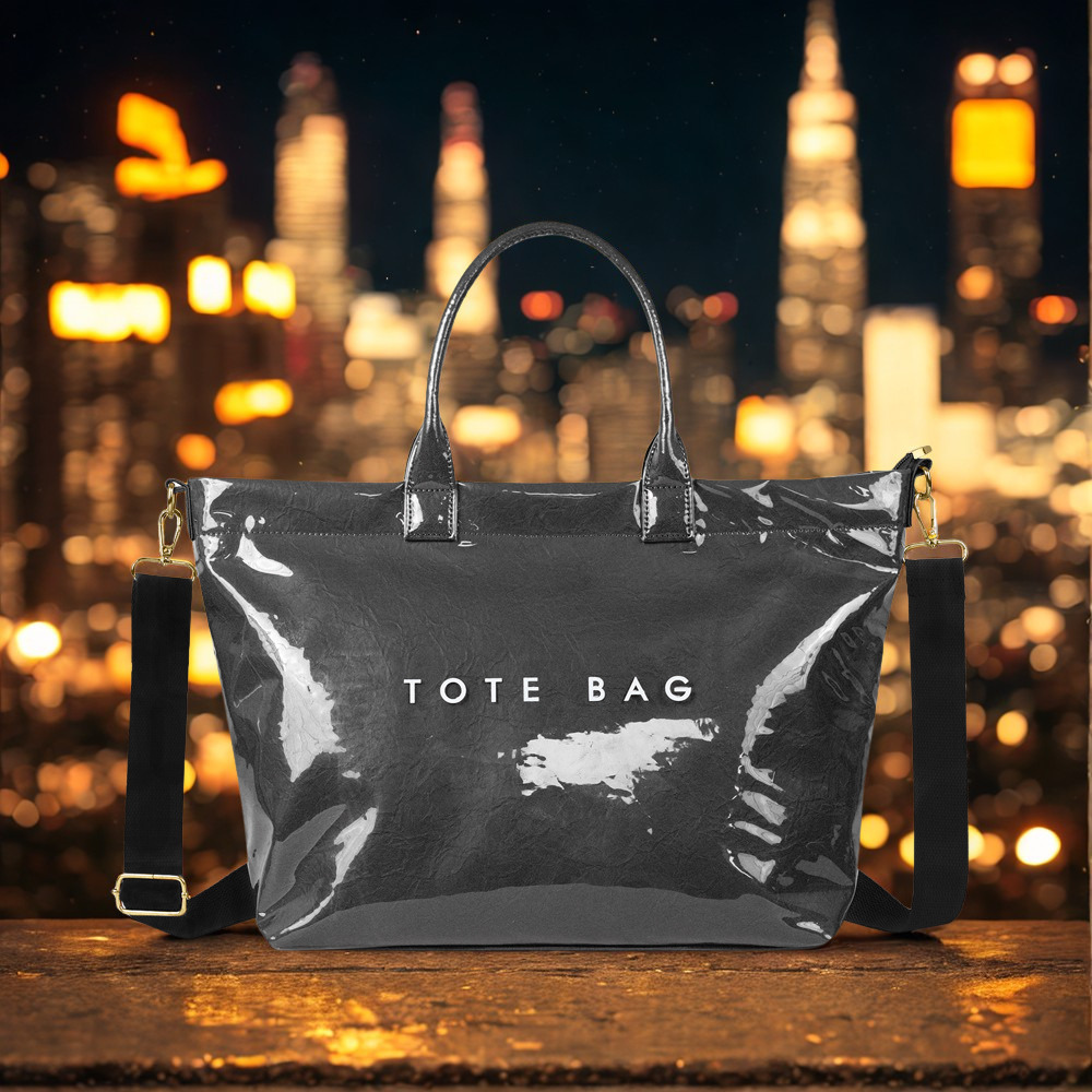 Letter Print Waterproof Zip Tote Bag – Crossbody Shoulder Bag for Beach, Travel & Everyday