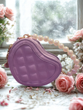 Mini Embroidered Heart Shaped Crossbody with Faux Pearl Handle - Selective Find