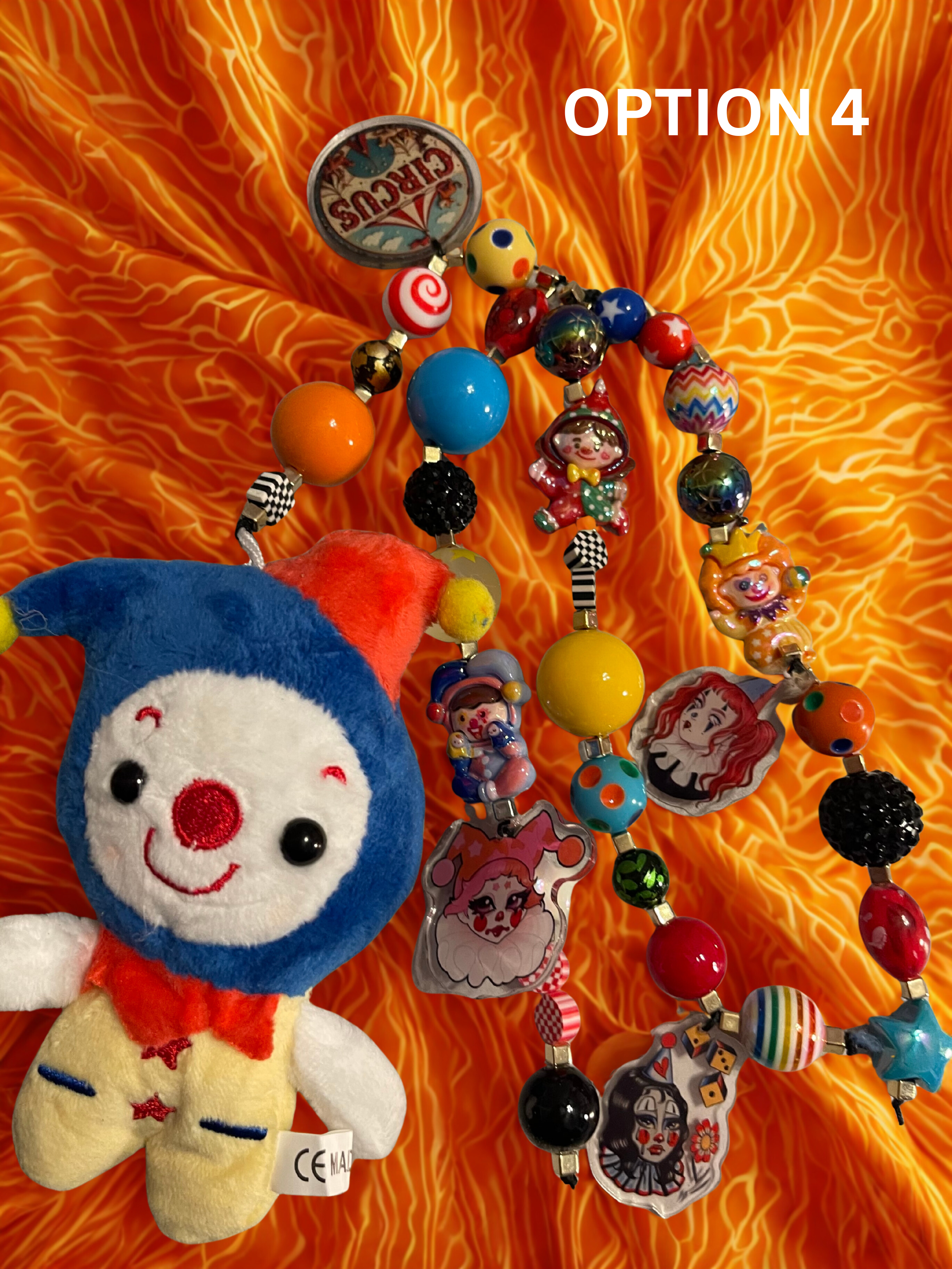 Carnival Handmade Junk Journal Charm - Vintage Beaded Bookmark Charm, Planner Accessory