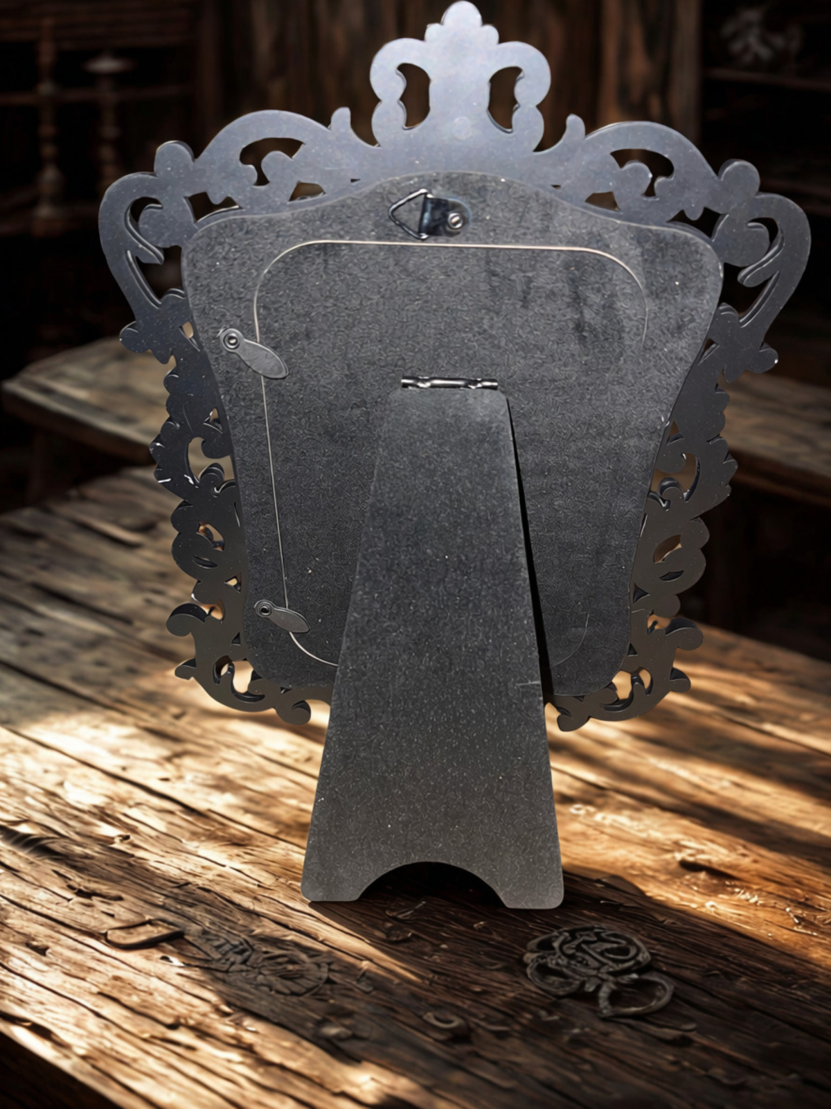 Black Gothic Rose Relief Resin Photo Frame, 4x6