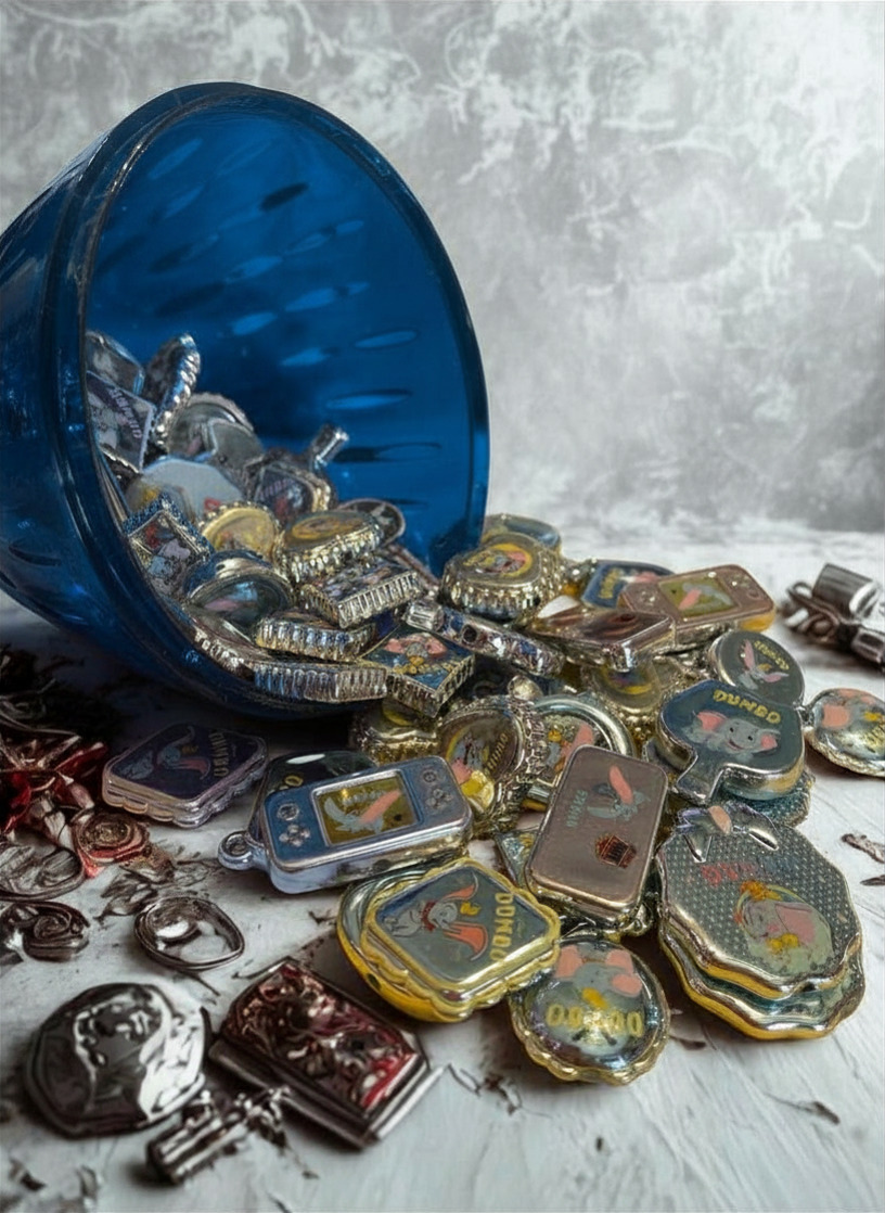 Dumbo Inspired Acrylic Beads – Blue Elephant Character Beads for DIY Jewelry, Keychains & Crafts