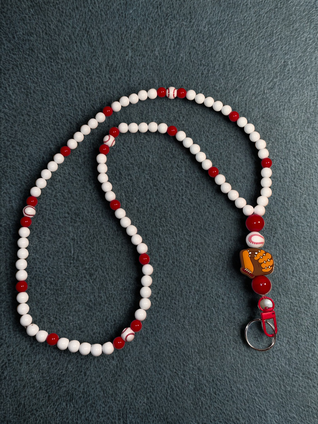 Sports Handmade Beaded Lanyard - Acrylic & Silicone Sports Theme Bead Lanyard, Over the Neck ID Holder