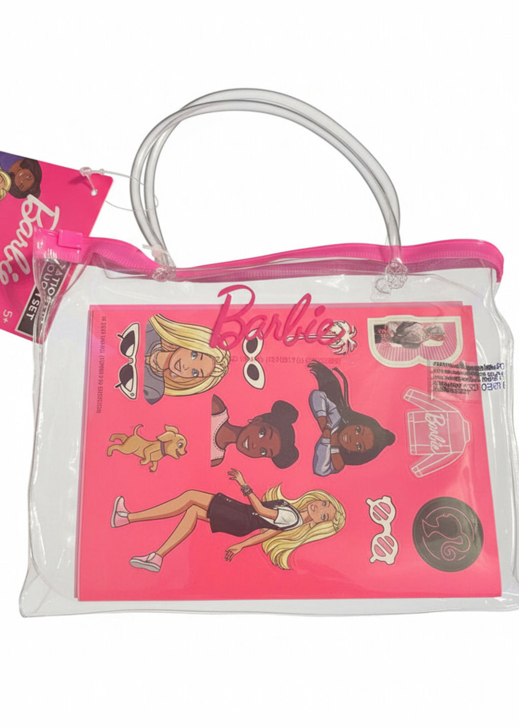 Barbie Stationery Pouch Set - Mini Journal, Markers, Stickers & Glitter Tape