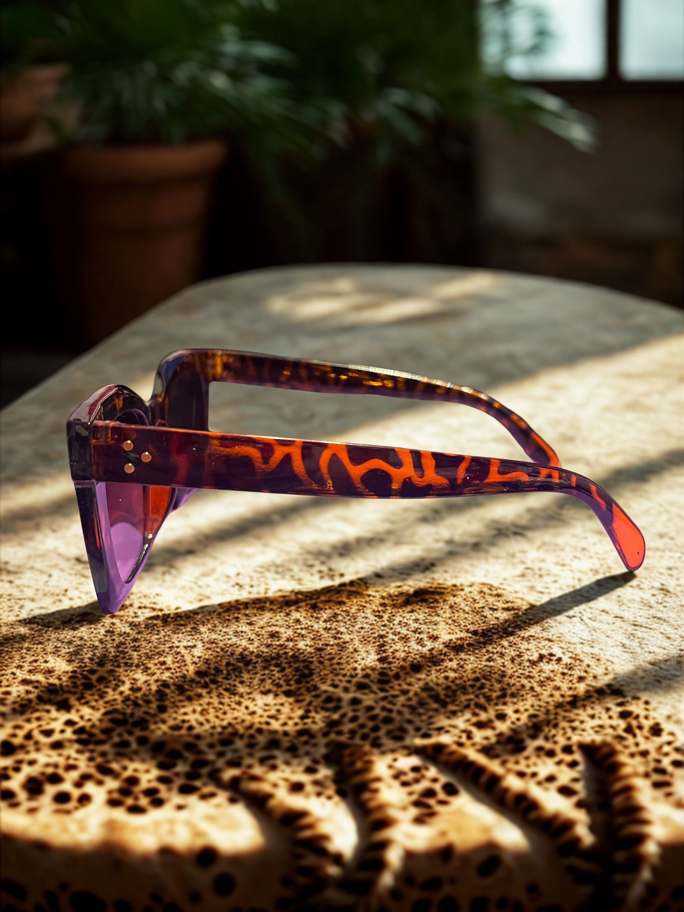 Women's Large Framed Cheetah Glasses