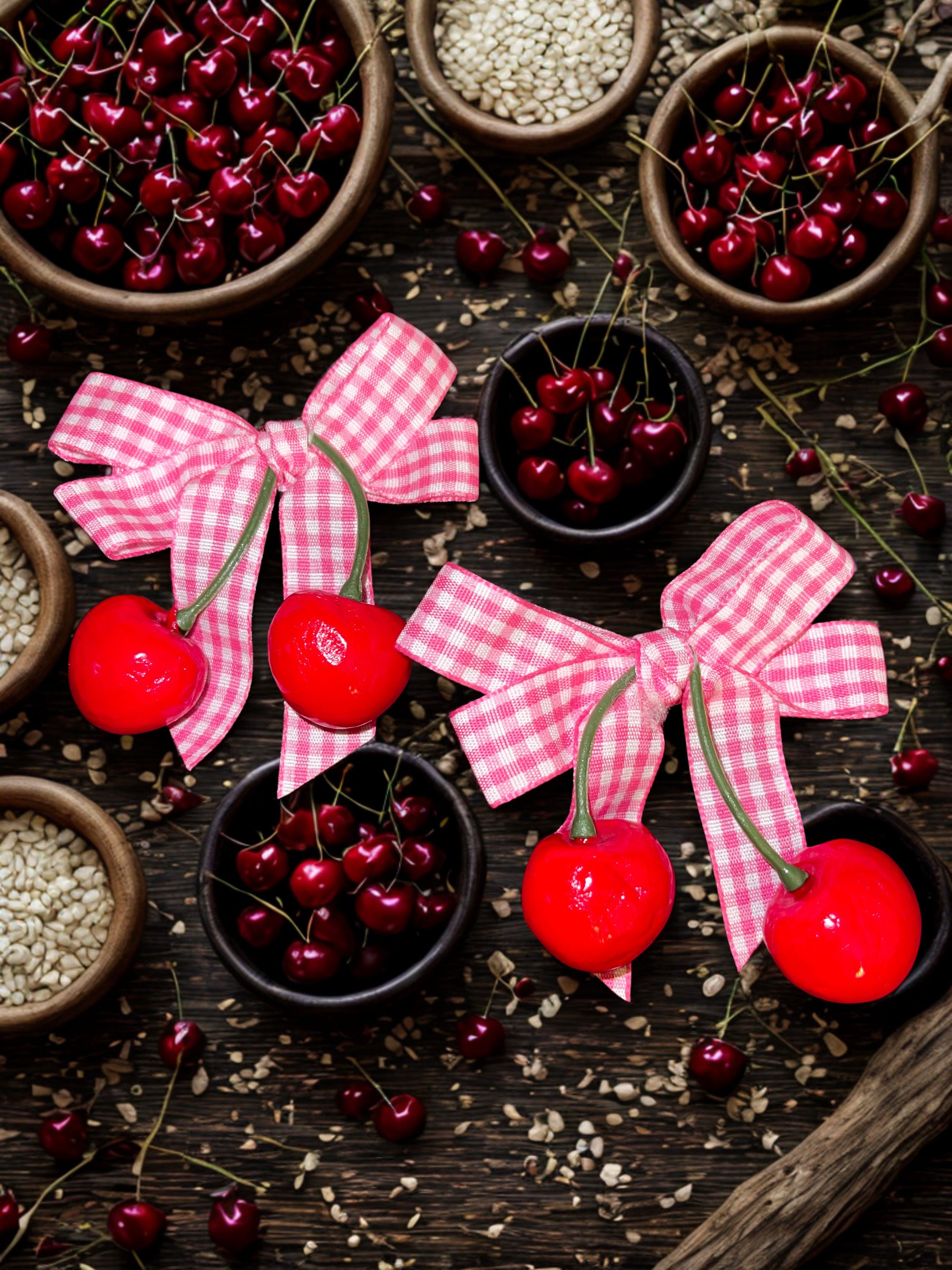 Garden Party Fruit Hair Clips – Strawberry & Cherry Hair Accessories for Girls
