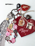 Heart Photo Slot Handmade Bag Charm - Personalized Purse Charm with 2 Photo Slots, Keepsake Handbag Accessory