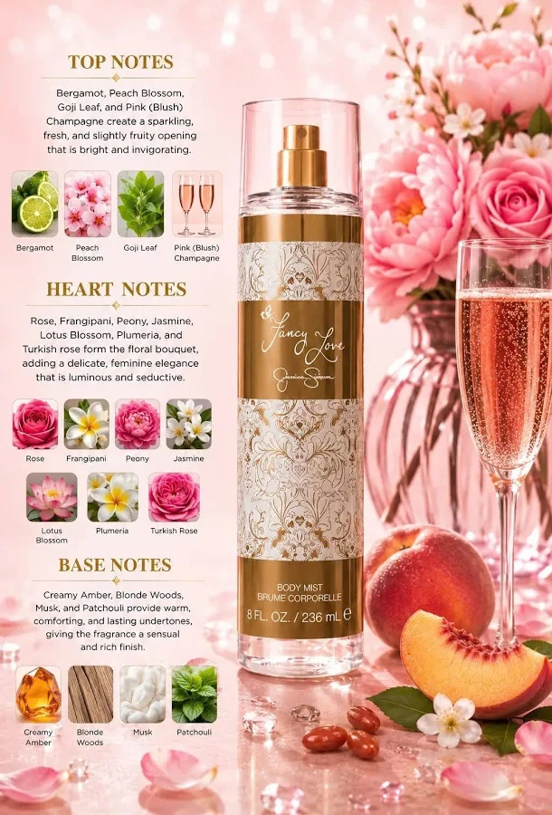 Fancy Love by Jessica Simpson Fragrance Mist for Women, 8 oz