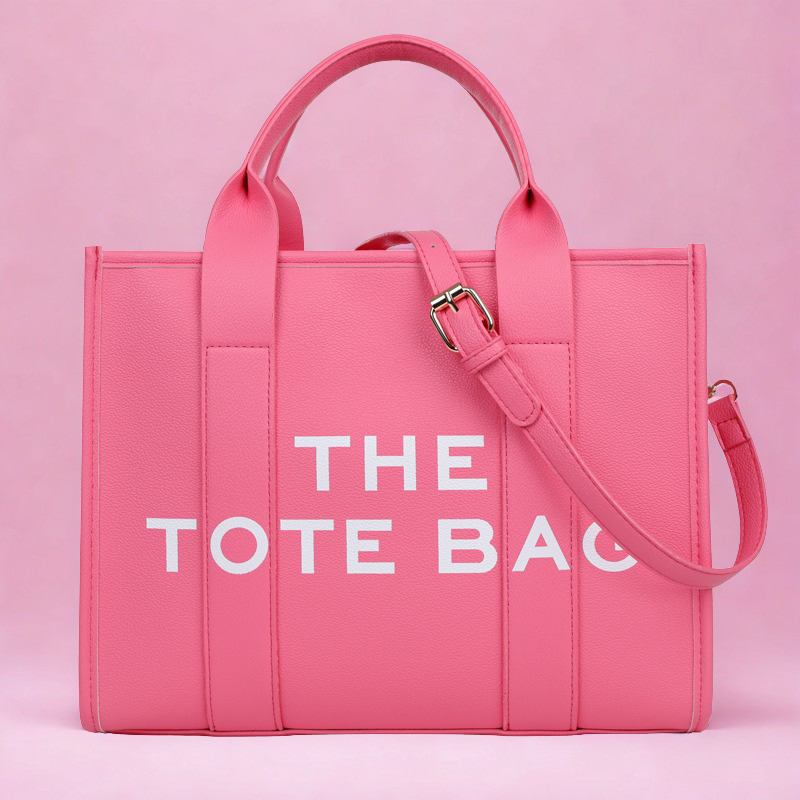 Double Color Block Tote Bag – Structured Vegan Leather Shoulder Bag- 3 Color Options
