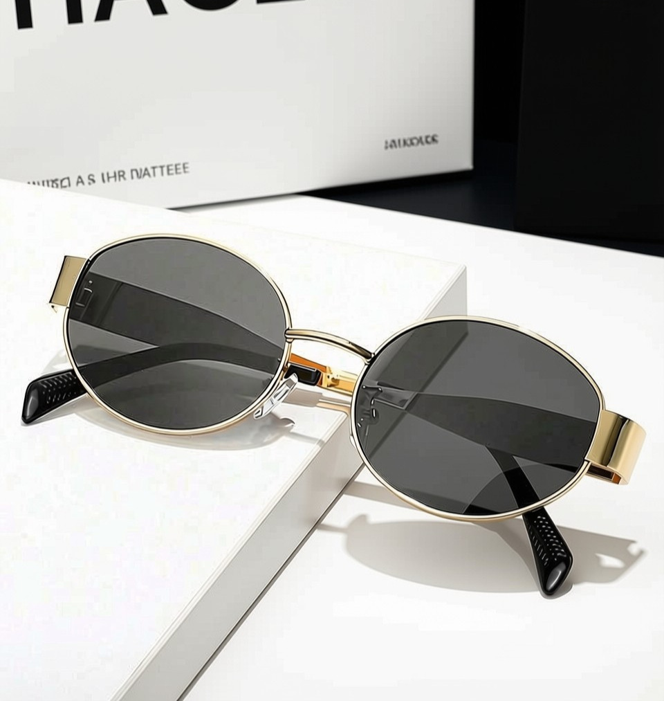 Oval Obsession Sunglasses top view on marble