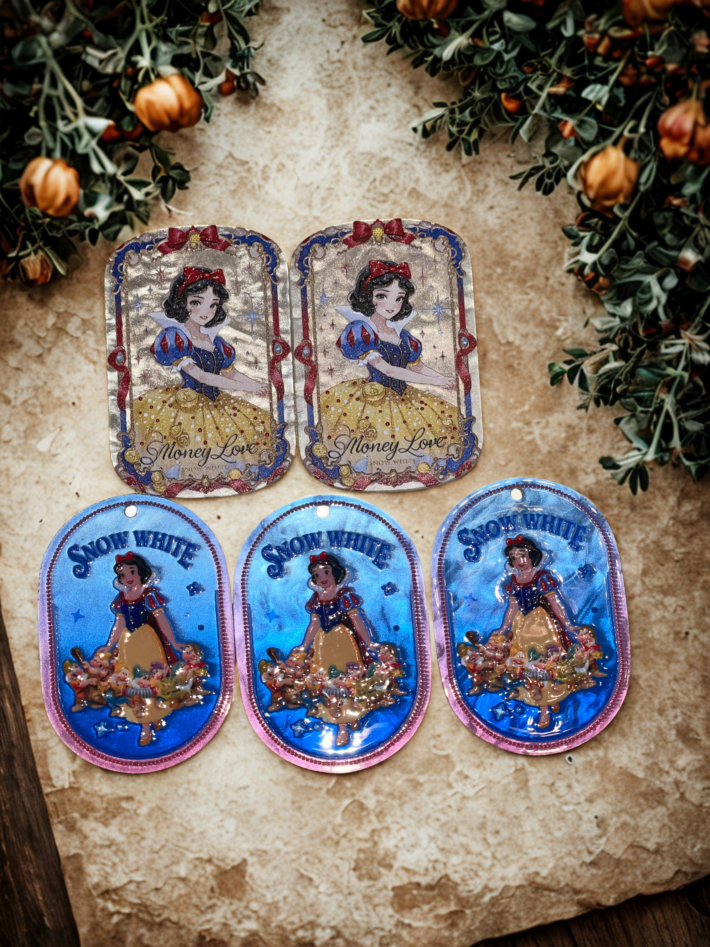Snow White Acrylic Tags | Princess Fairy Tale Craft Charms