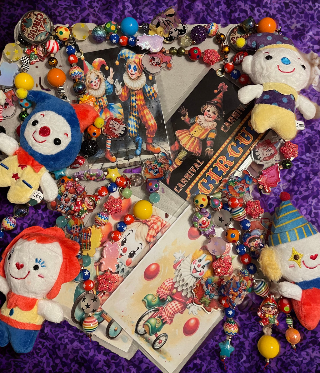 Carnival Handmade Junk Journal Charm - Vintage Beaded Bookmark Charm, Planner Accessory