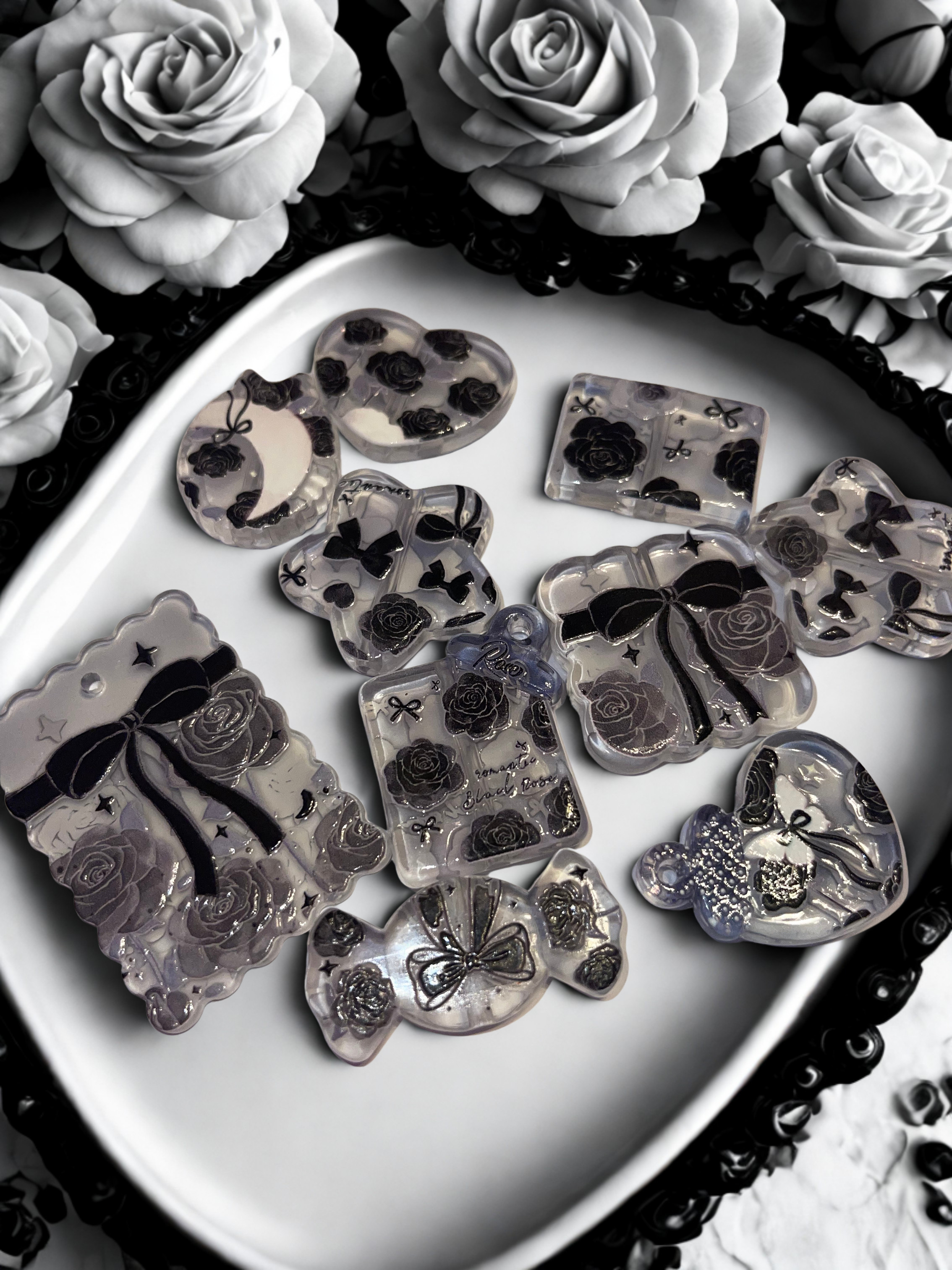 Transparent Black Fashion Beads Acrylic/DIY