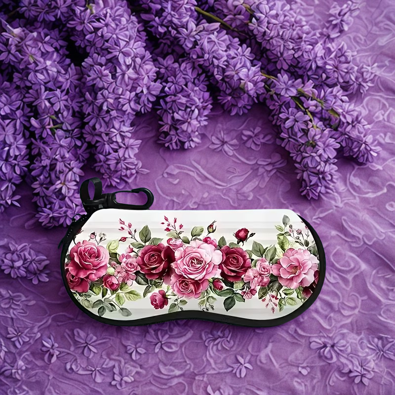Floral Neoprene Zippered Eyeglass & Sunglass Case