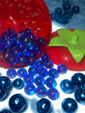 Blue AB Iridescent Acrylic Round Beads - Color-Shifting 16mm Beads for DIY Crafts & Jewelry Making, 15 Per Pack