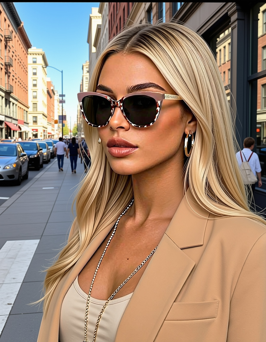 Rosé & Wild Sunglasses worn by model on city street