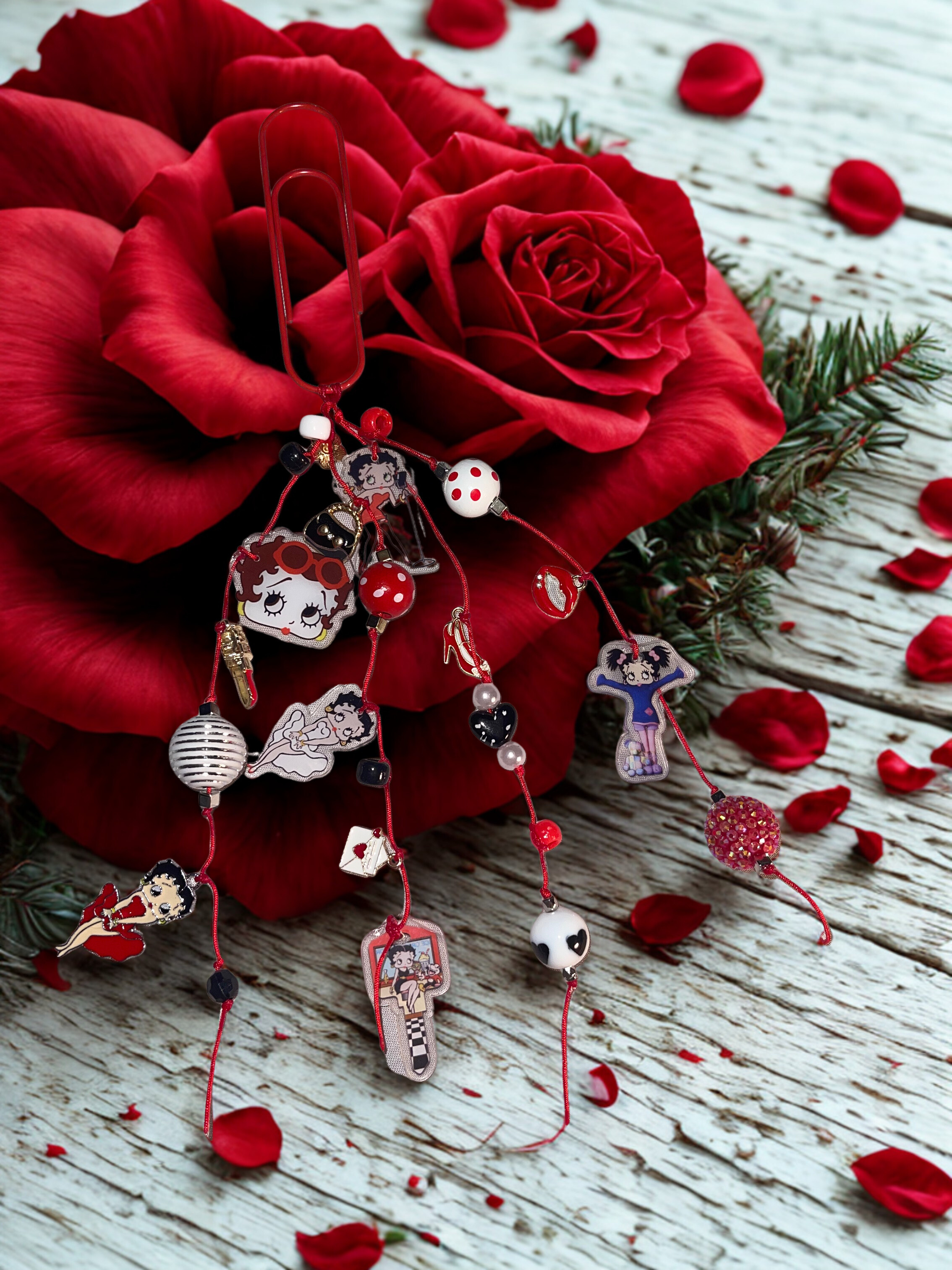 Retro Glam Doll Journal Charm Handmade