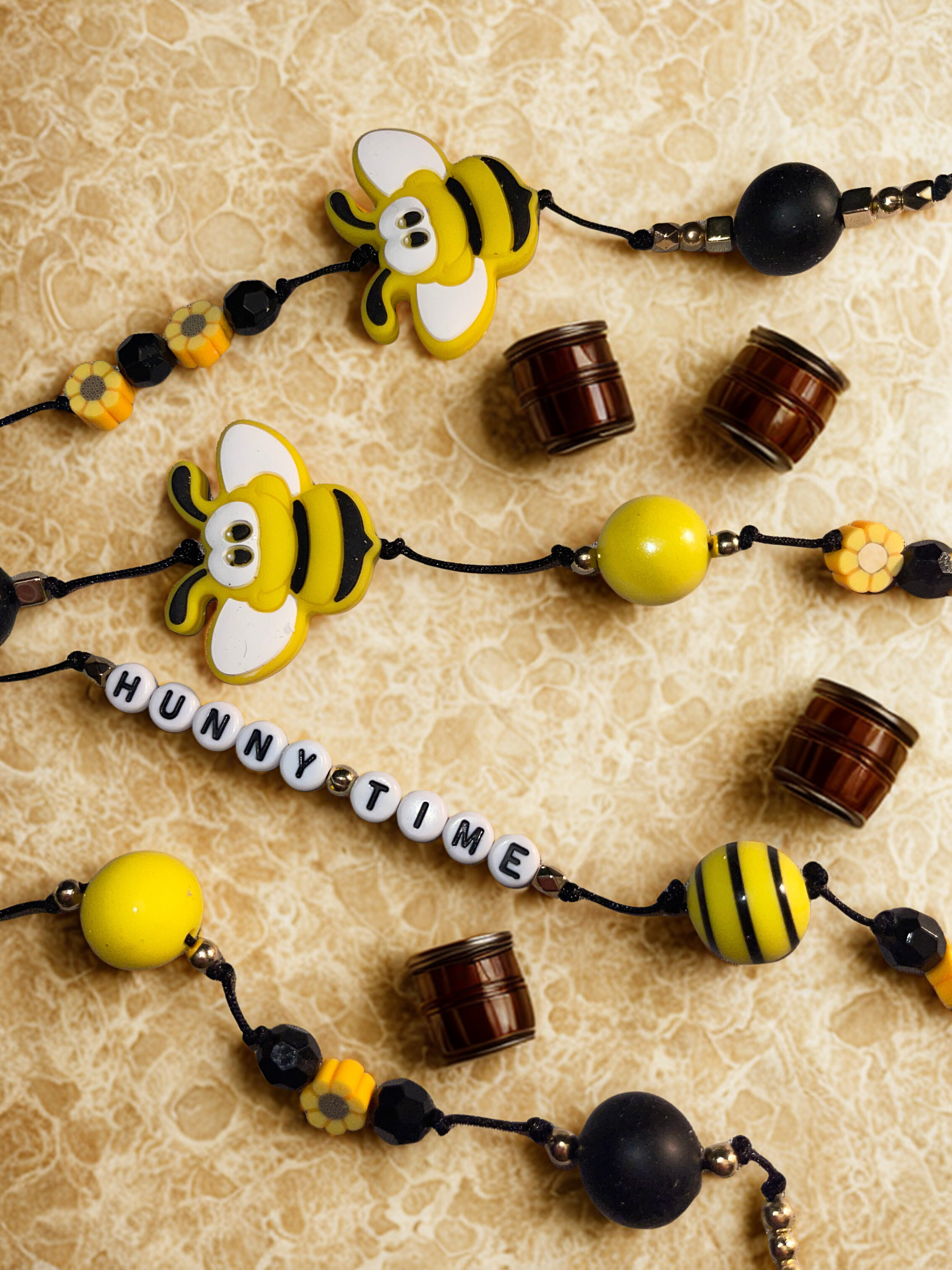 Honey Pot Handmade Journal Charm - Bee Beaded Bookmark Charm, Planner Accessory
