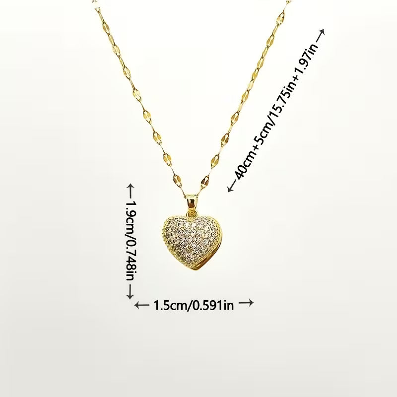 18K Gold-Plated Textured Heart Pendant Necklace