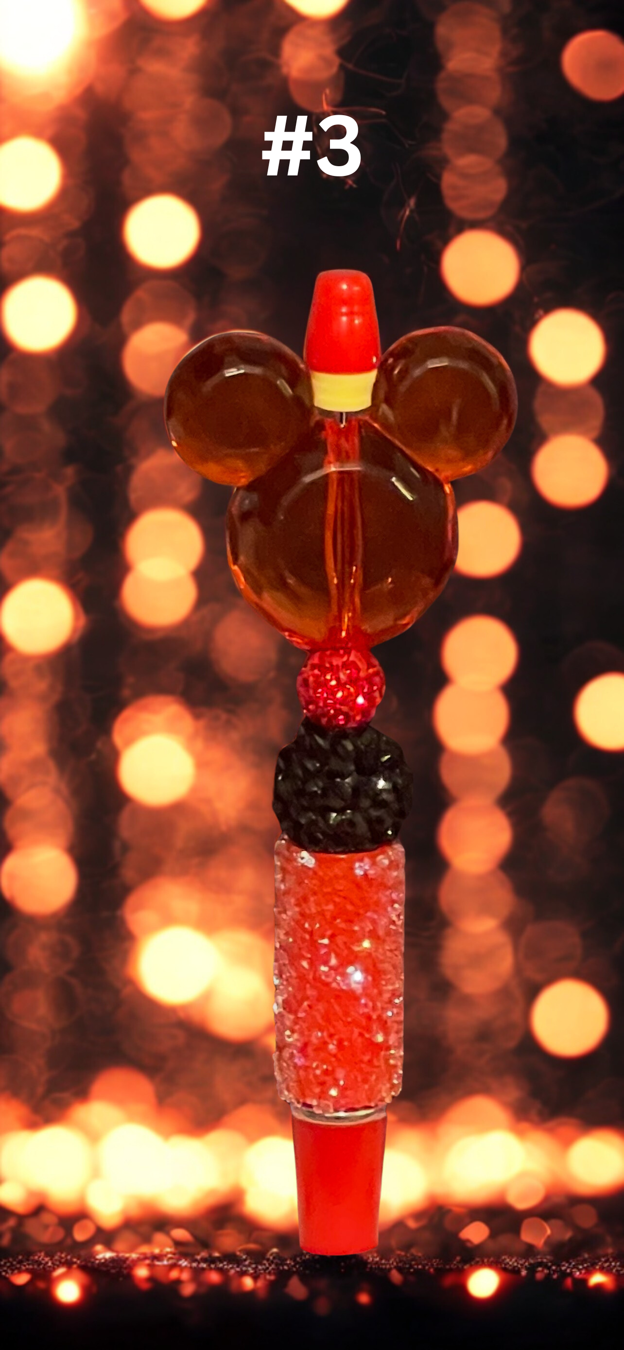 Character Beaded Pen - Handmade Acrylic & Silicone Bead Pen with Miniature Doll, Fun Writing Accessory