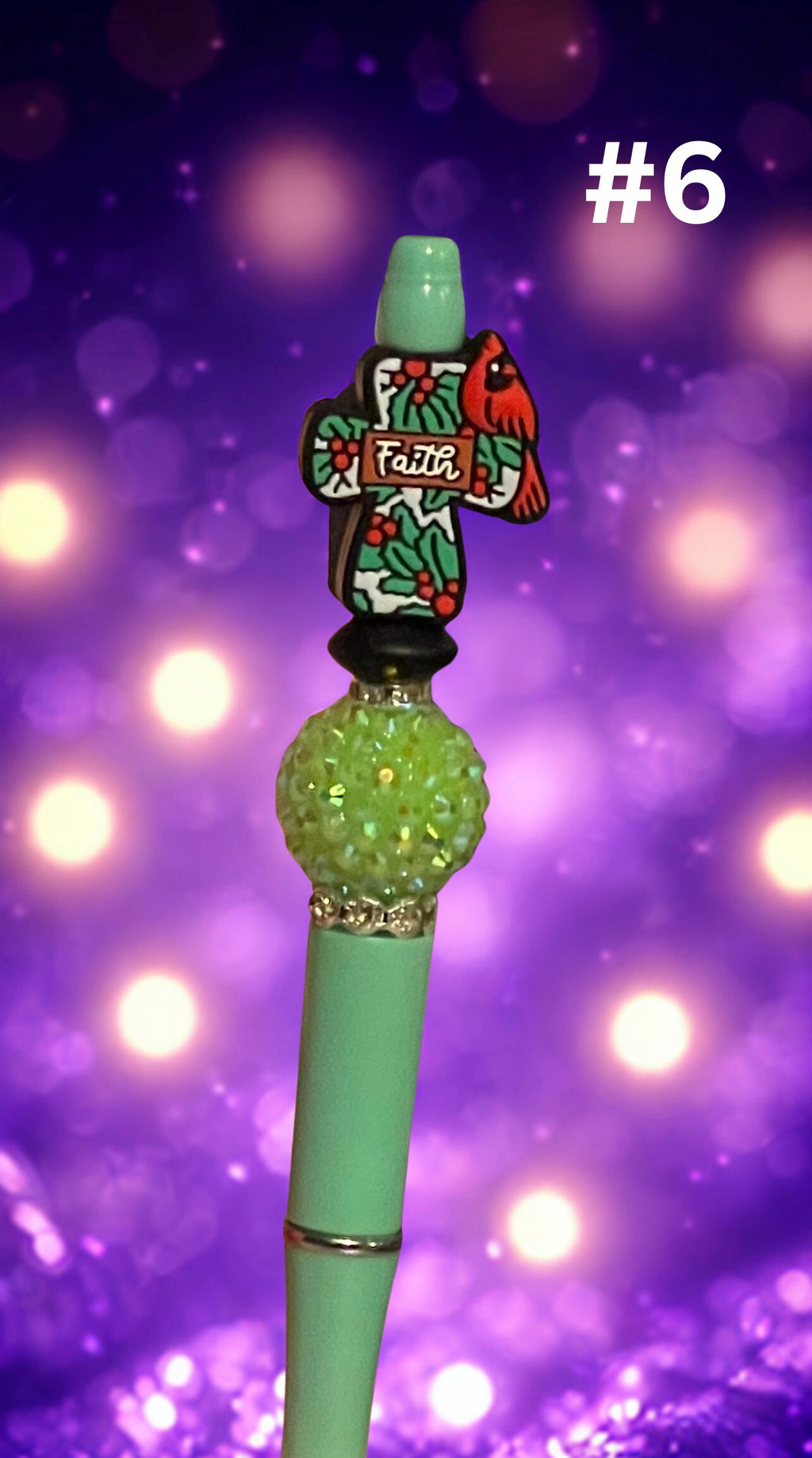 Faith Beaded Pen - Handmade Colorful Silicone Bead Pen, Inspirational Writing Accessory & Gift