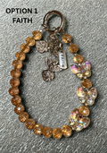 Faith Butterfly Embellished Phone Charm - Glass Beaded Phone Strap with Silver Faith Charms, Inspirational Phone Accessory
