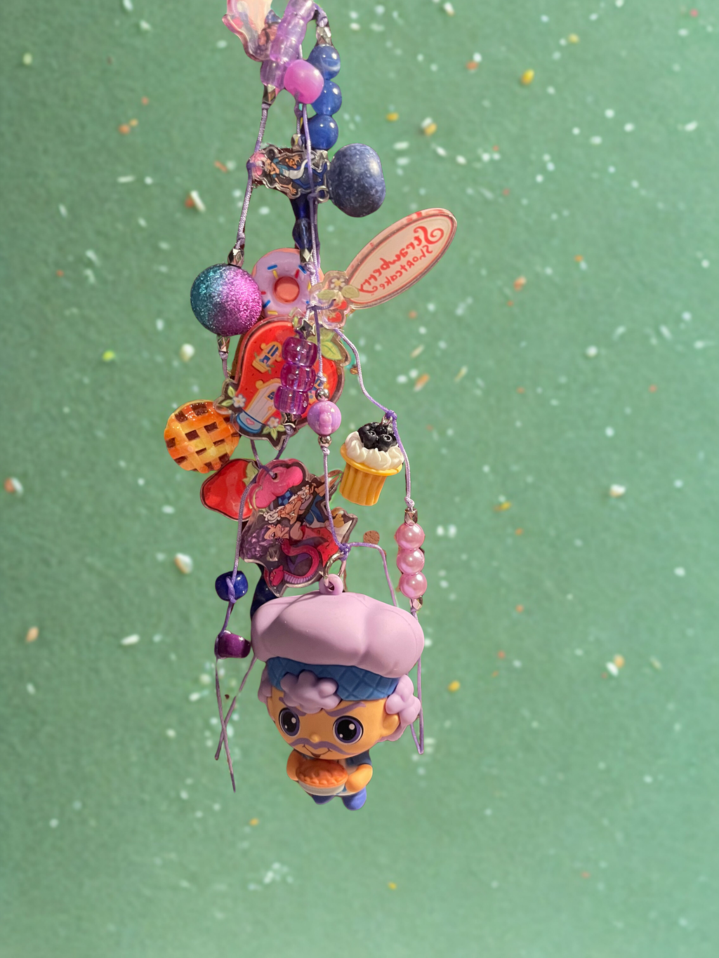 Strawberry Shortcake Handmade Journal Charm - Character Beaded Bookmark Charm, Planner Accessory