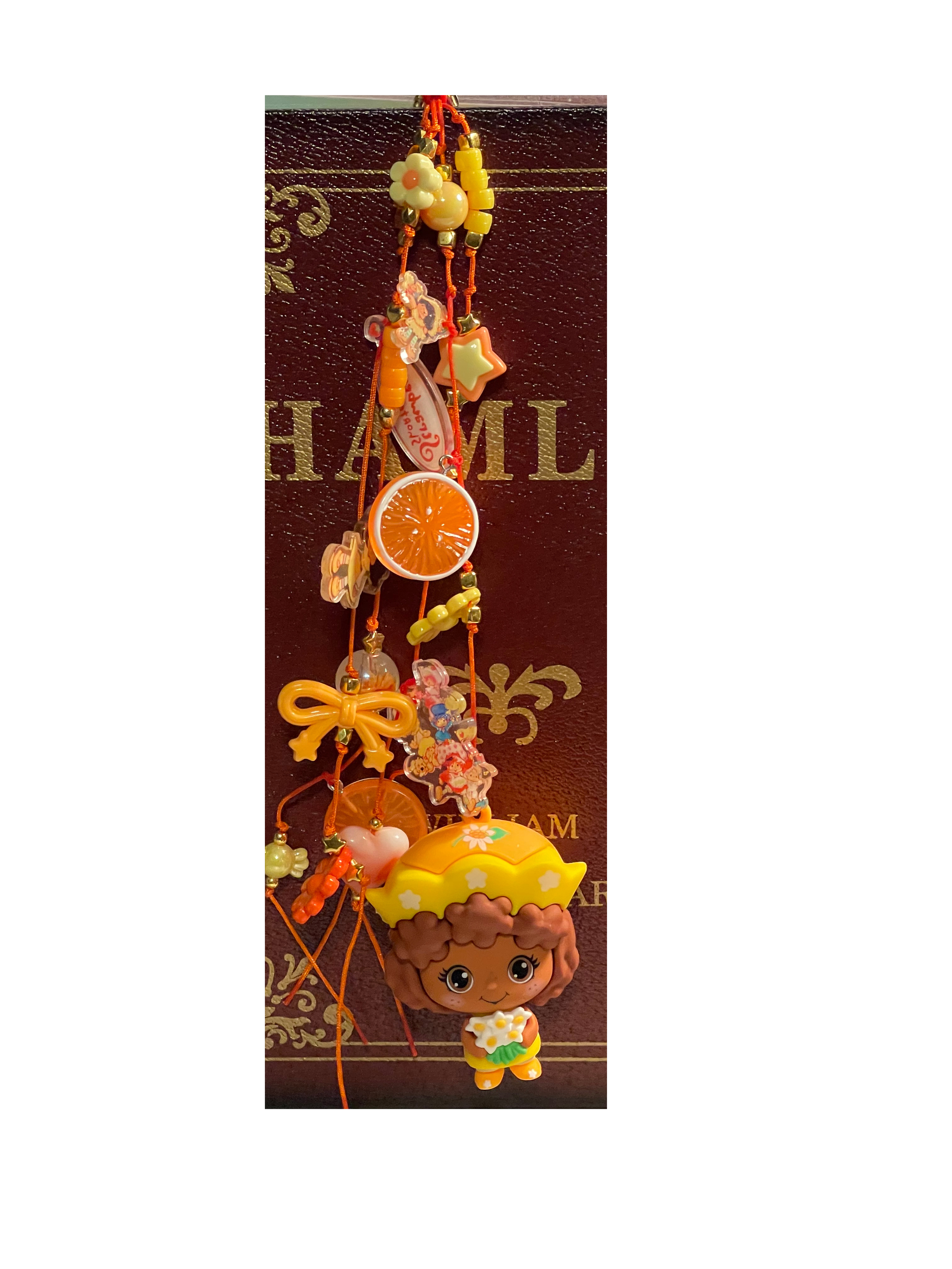 Strawberry Shortcake Handmade Journal Charm - Character Beaded Bookmark Charm, Planner Accessory
