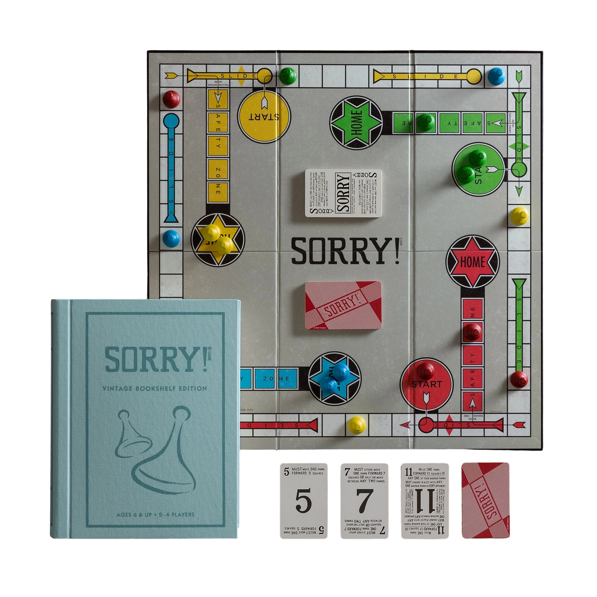 Sorry! Vintage Bookshelf Edition board game close up