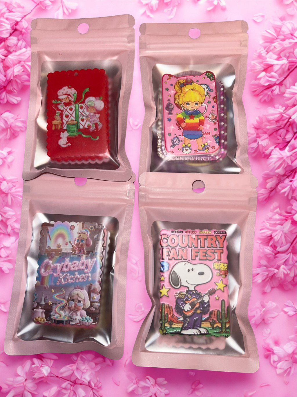 Mixed Acrylic Tags - 6cm Character Design Acrylic Tags for DIY Crafts, Bag Charms & Jewelry Making, 5 Per Pack