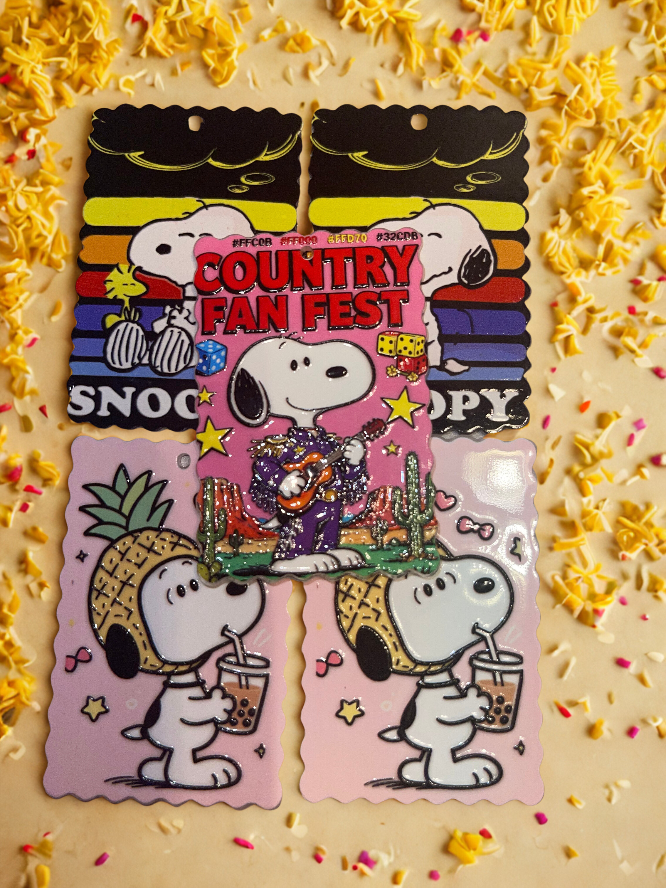 Mixed Acrylic Tags - 6cm Character Design Acrylic Tags for DIY Crafts, Bag Charms & Jewelry Making, 5 Per Pack