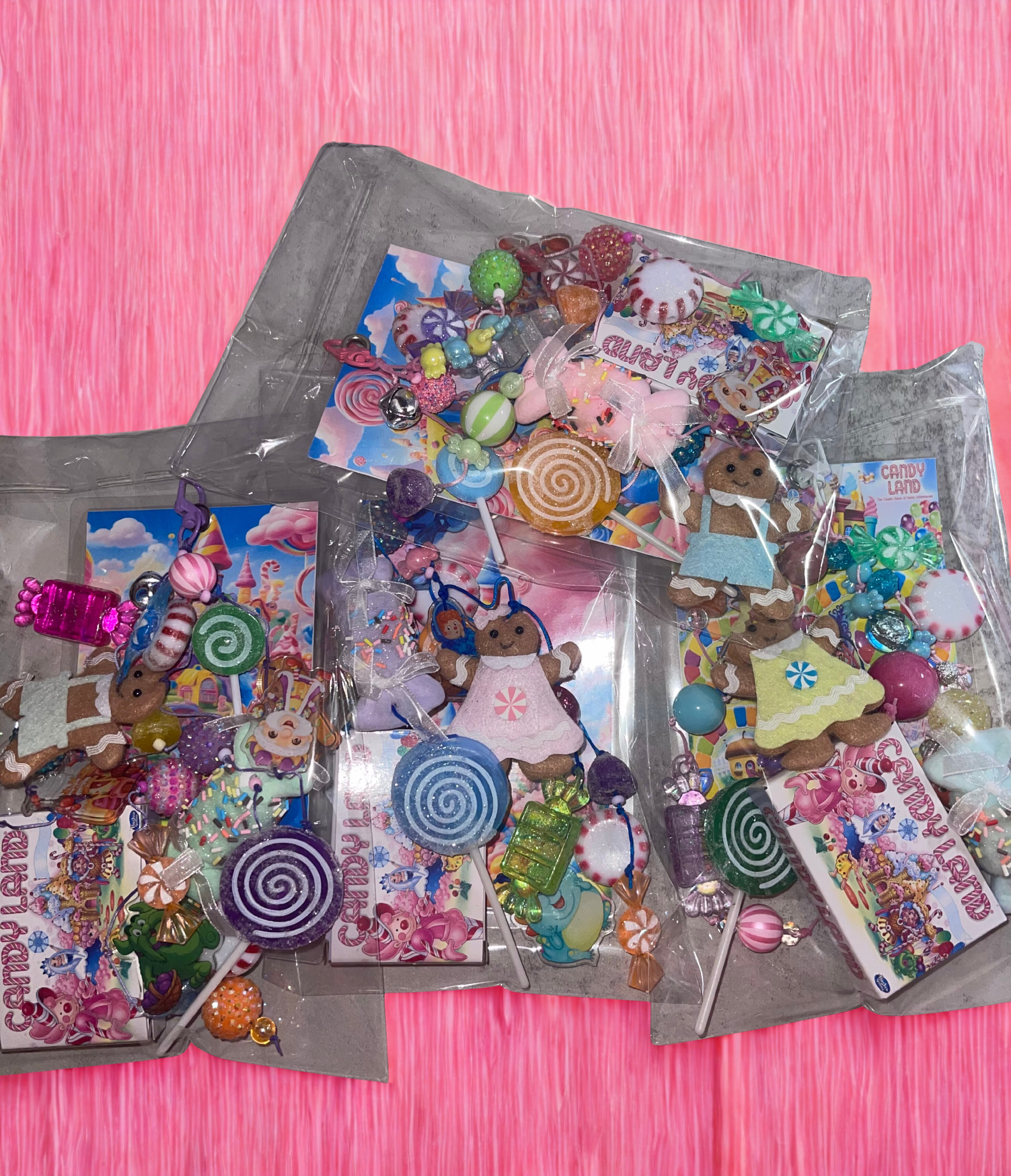 Candy Land Handmade Junk Journal Charm - Sweet Beaded Bookmark Charm, Planner Accessory