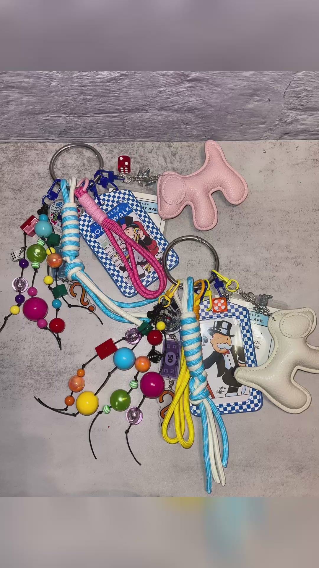 Vintage Board Game Handmade Bag Charm - Purse Charm with Vintage Game Pieces, Unique Handbag Accessory