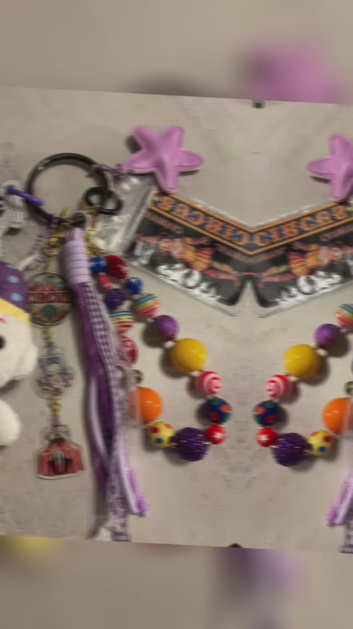 Carnival Handmade Bag Charm - Beaded Purse Charm, Fun Handbag Accessory
